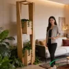 indoor-decor-triboxy-integrated-stand-01 Smart vertical green stand with two integrated 60x60 planter boxes, built-in lighting, and shrub planting system
